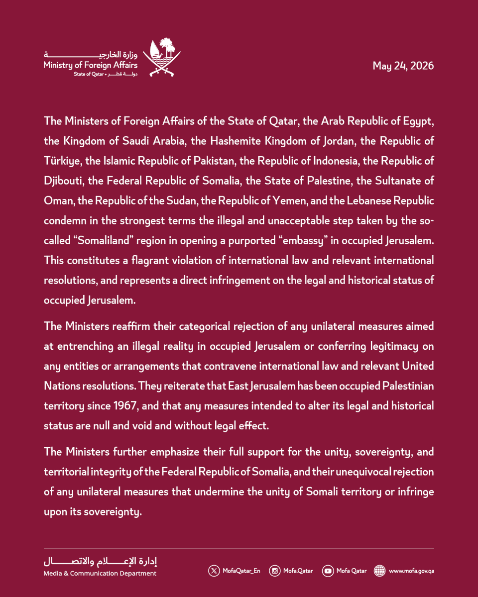 Ministry of Foreign Affairs - Qatar tweet media