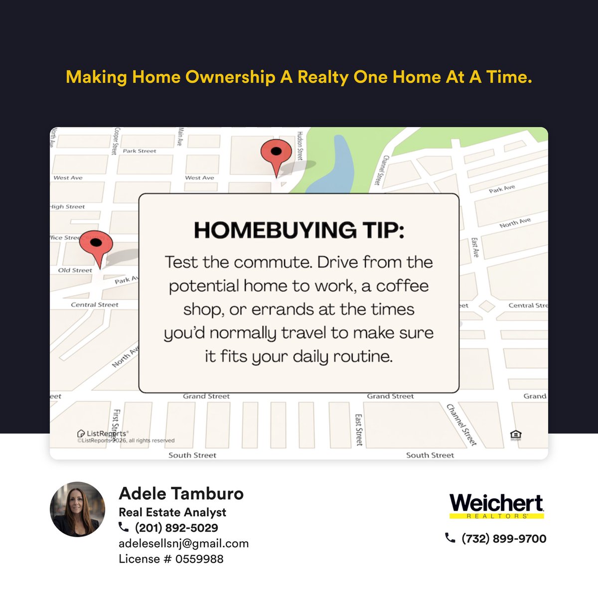 AdeleSellsNJ's tweet photo. Buying a home is about more than square footage and floor plans. 🏡 Location matters too — from commute times to being close to family, work, and everyday essentials. Test-drive your frequent routes before you buy! #realestate #realestateagent #homebuying #financehub https://t.co/KSsry25jcm