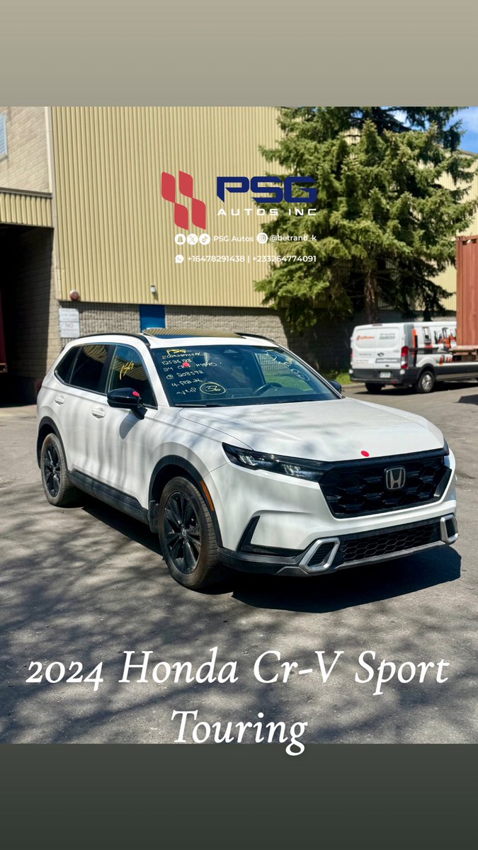 psgautos's tweet photo. 2024 Honda Crv Touring Hybrid

269k cedis including shipping to Ghana

Vehicle Highlights:
 • 2.0L Hybrid Engine  
 • 73k miles
 • Automatic Transmission  
 • Wireless charging
 • Apple CarPlay and android auto 
 • keyless start and entry
 • collision mitigation system
 • sunroof
 • fullest option

P.S All cars we post run and  drive