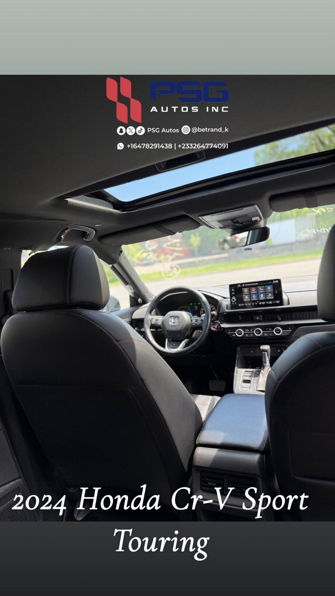 psgautos's tweet photo. 2024 Honda Crv Touring Hybrid

269k cedis including shipping to Ghana

Vehicle Highlights:
 • 2.0L Hybrid Engine  
 • 73k miles
 • Automatic Transmission  
 • Wireless charging
 • Apple CarPlay and android auto 
 • keyless start and entry
 • collision mitigation system
 • sunroof
 • fullest option

P.S All cars we post run and  drive
