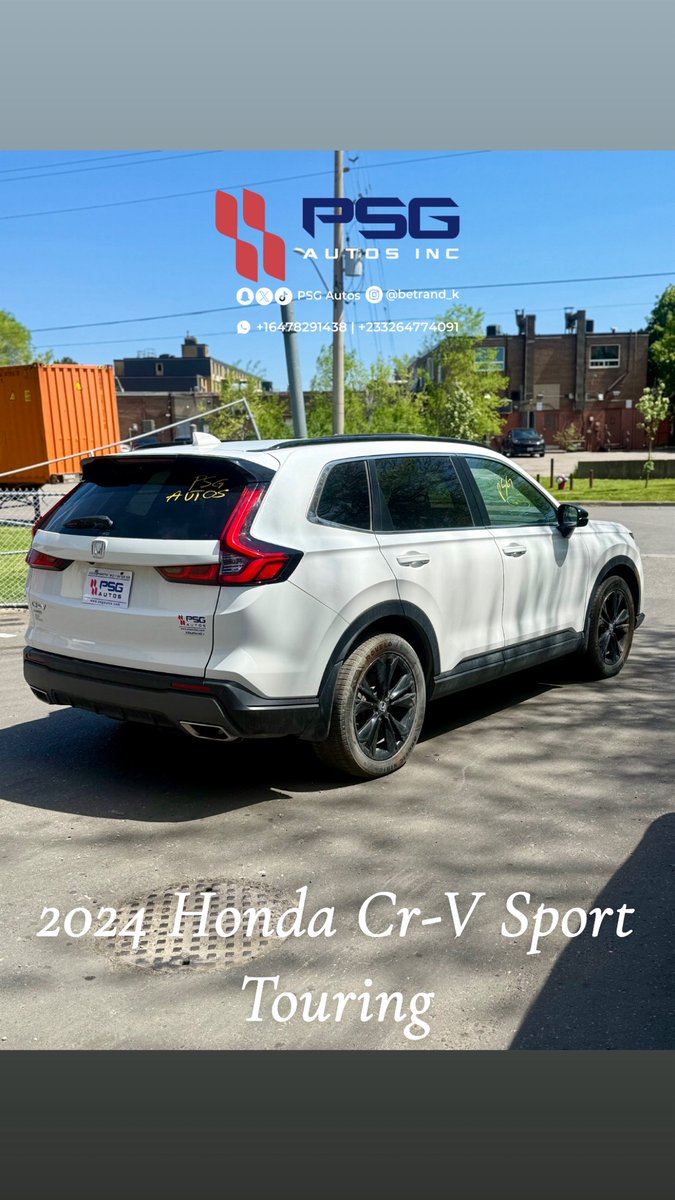 psgautos's tweet photo. 2024 Honda Crv Touring Hybrid

269k cedis including shipping to Ghana

Vehicle Highlights:
 • 2.0L Hybrid Engine  
 • 73k miles
 • Automatic Transmission  
 • Wireless charging
 • Apple CarPlay and android auto 
 • keyless start and entry
 • collision mitigation system
 • sunroof
 • fullest option

P.S All cars we post run and  drive