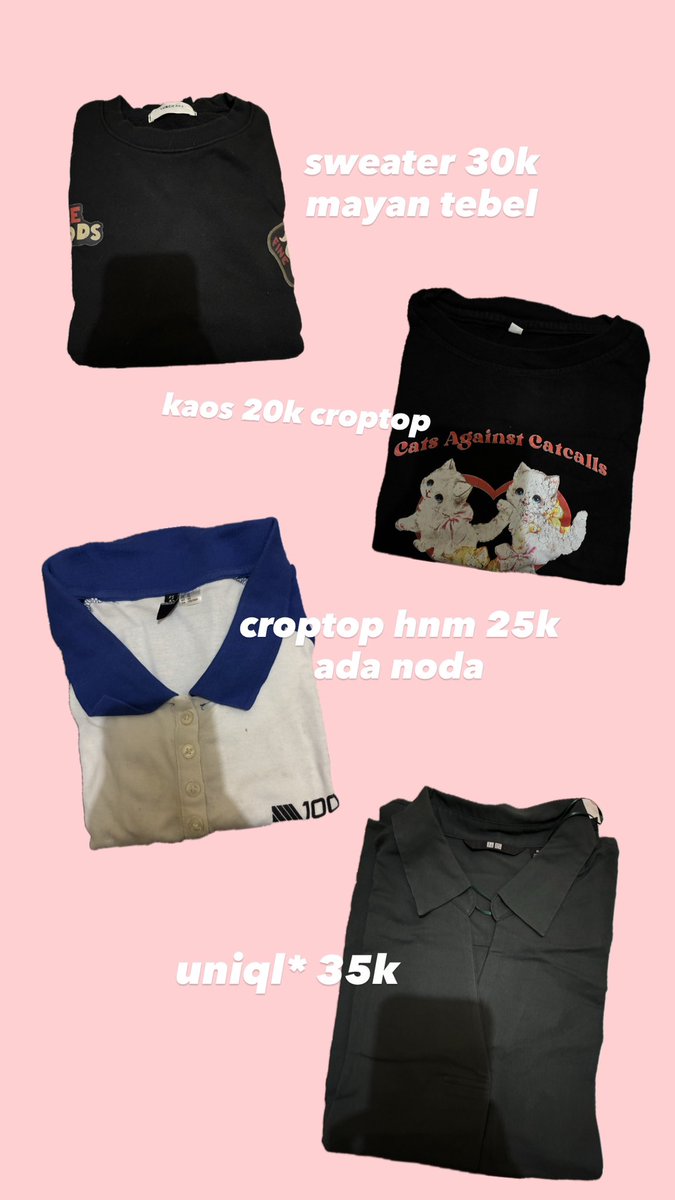 fbrenner's tweet photo. aku juga mw preloved baju kaos sweater 15k-30k plspls bisa nego bebas help mau pindahan. ambil dikos yaw https://t.co/vo03lpgd9K