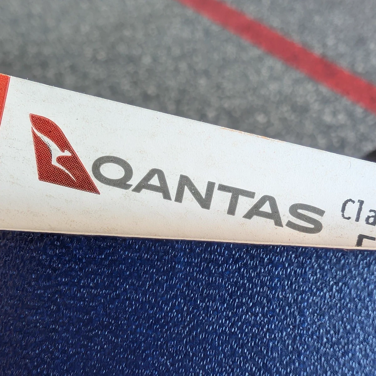 QANTAS on a boarding pass