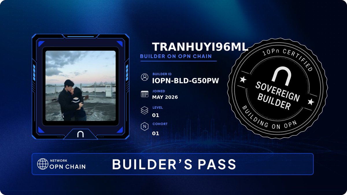 TienChi15's tweet photo. Builder's Pass: claimed ✅
Six seasons. Six verticals. One on-chain record that travels with me forever.
Building on @IOPn_io.
Accelerate ⋂ https://t.co/8PLoHg4Gqu