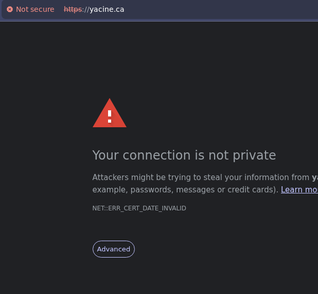BoredBale's tweet photo. @yacineMTB Should ask AGI to renew your SSL certificate bro https://t.co/UphrJjVhq3