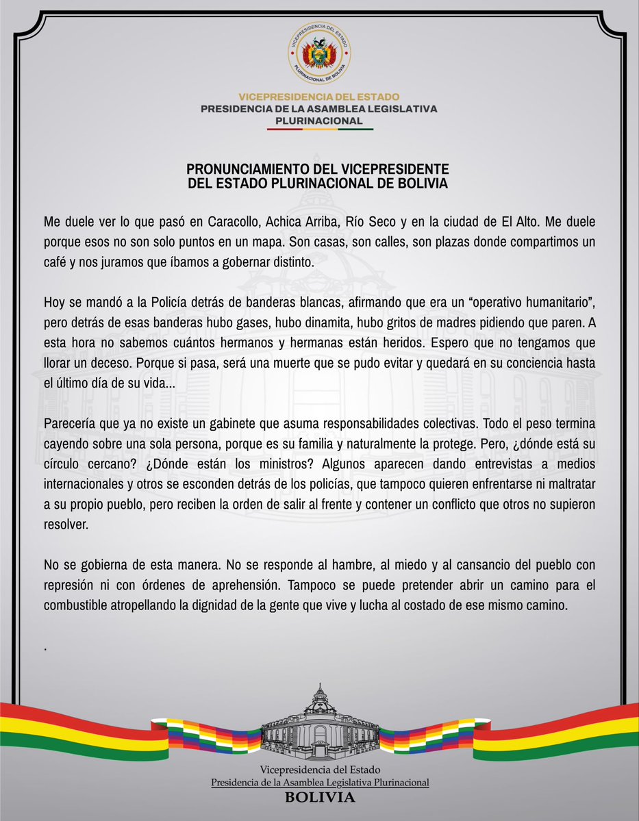 Vicepresidencia de Bolivia tweet media
