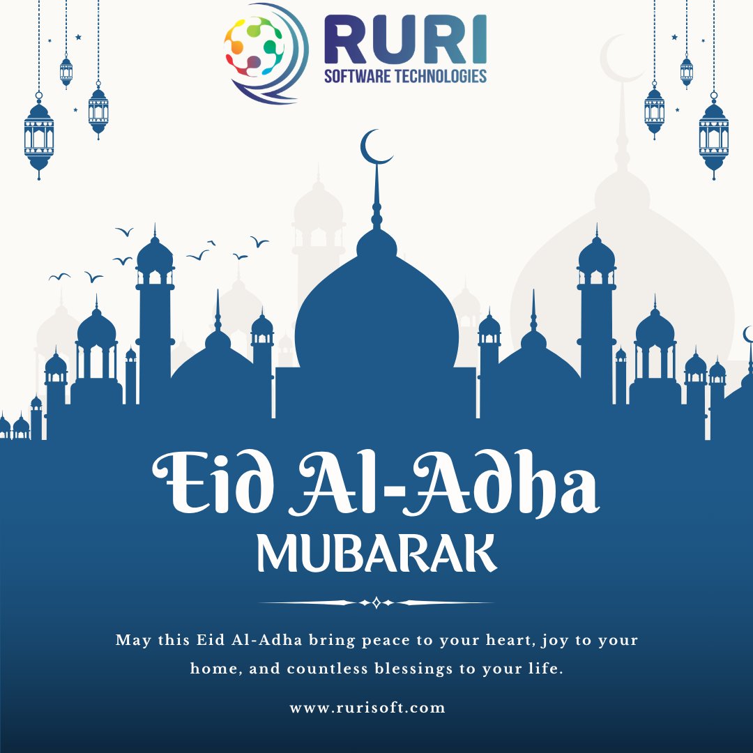 RuriSoftware's tweet photo. Wishing you a joyful Eid al-Adha filled with blessings for you and your family. May this special day bring happiness and beautiful memories to celebrate with loved ones. Eid Mubarak!

#eidmubarak #eiduladha #EidAlAdha   #eidmubarak2026 #rurisoft #rurisoftflorida #florida https://t.co/Ct1iOcGIrW