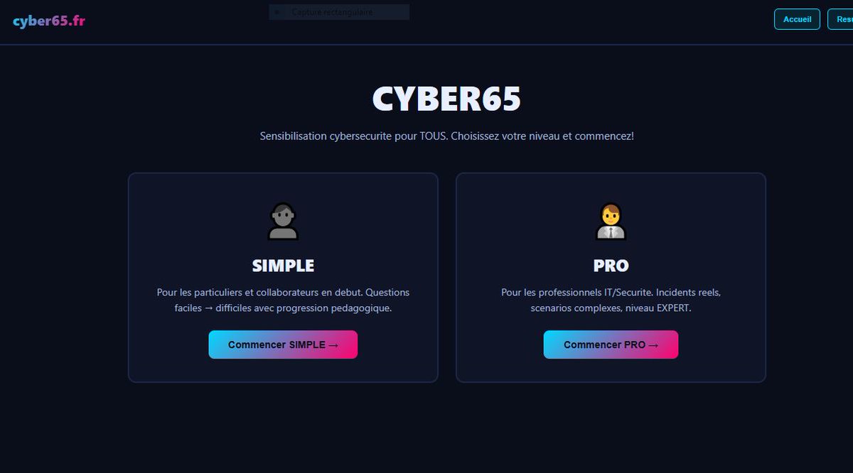 cloud_serveur's tweet photo. CYBER65 — Sensibilisation cybersécurité GRATUITE pour TOUS https://t.co/FIitcxYVk4 #cybermalveillance#france3 https://t.co/ZKuap8RSWC