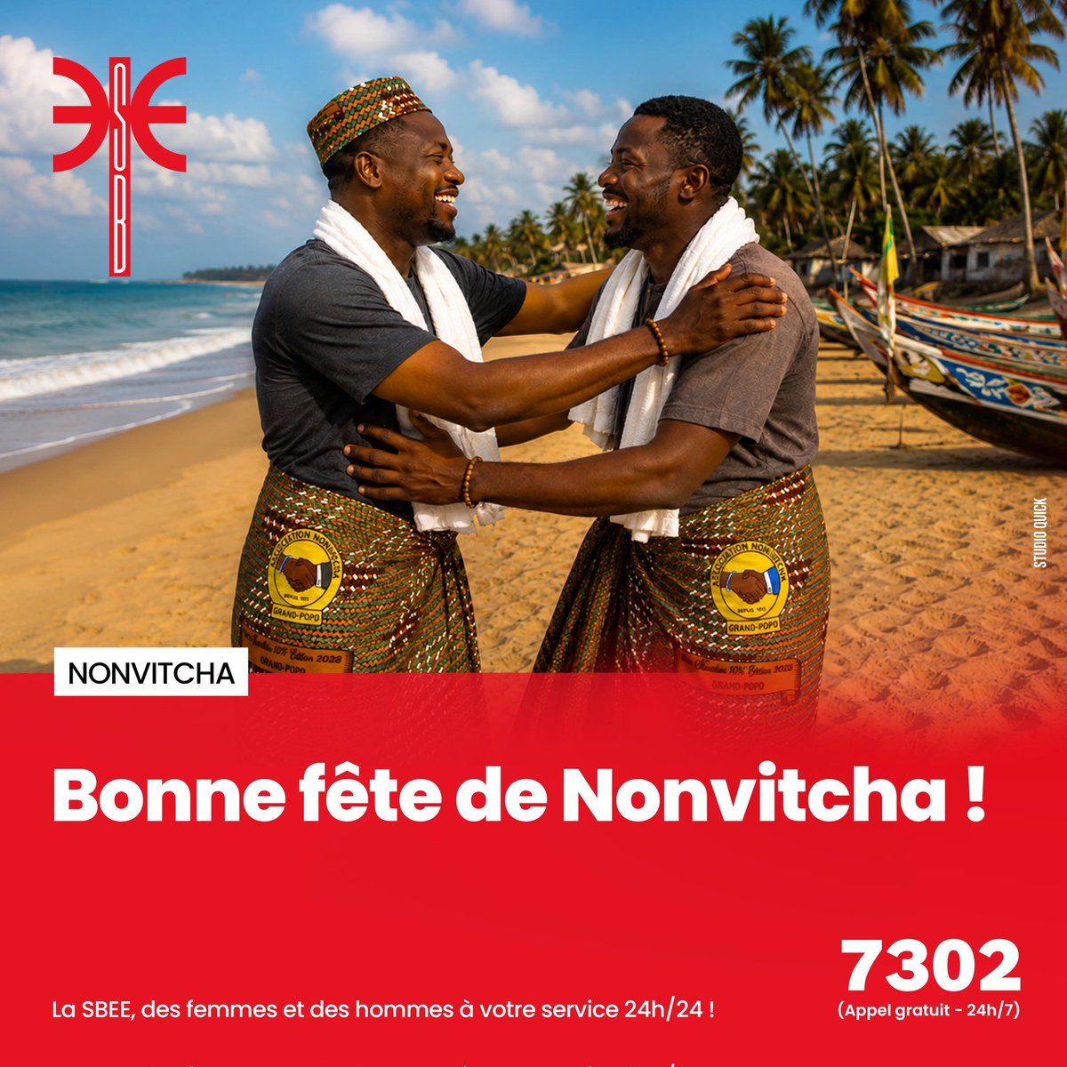 SbeeOfficiel's tweet photo. La SBEE vous souhaite une joyeuse fête de Nonvitcha !
Ensemble, célébrons nos valeurs de partage et de solidarité. 🤍🇧🇯
#SBEE #Nonvitcha #EnergiePourTous #servicepublic #Wasexo https://t.co/smI0NPJUjI