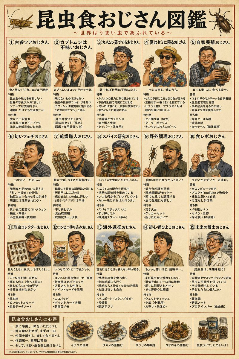 食べる前に標本にする、がどう考えてもおかしいね。。。