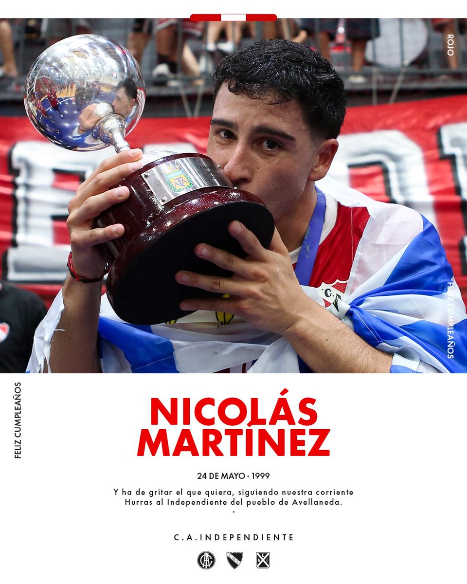 futsalcai's tweet photo. Uruguayo, referente y pieza fundamental de #Independiente.

Autor del gol que nos dio el primer título de nuestra historia y símbolo de este presente del Rey de Copas.

¡Feliz cumpleaños, Nico! 🇺🇾

#TodoRojo 🔴 https://t.co/qgXyojyfKn