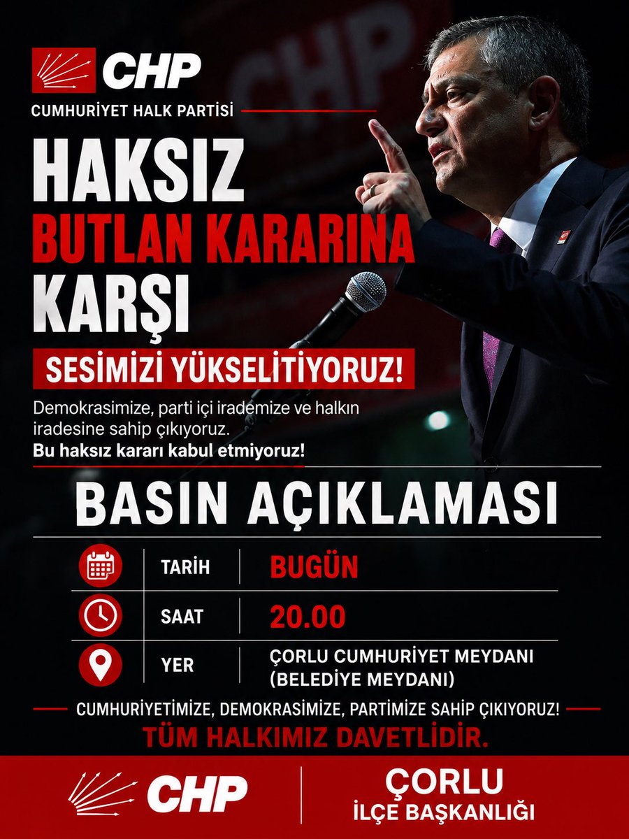 CHP Çorlu İlçe Başkanlığı tweet media