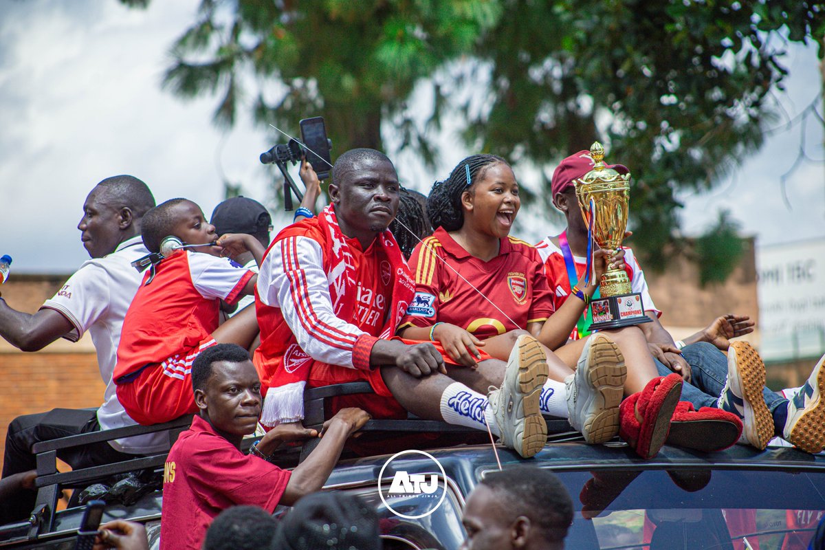 AllThingsJinja's tweet photo. PHOTOS: Earlier today, Arsenal fans in Jinja City brought to the streets an "Arsenal Mega Fans Trophy Parade," as the Premier League club looks foward to lifting the Premier League trophy today, May 24, 2026, after officially capturing their first league title in 22 years! 

What a time to witness history makers enjoy their patience! 

A THREAD... 

#AllThingsJinja | #TheFinalDay @WelBeast