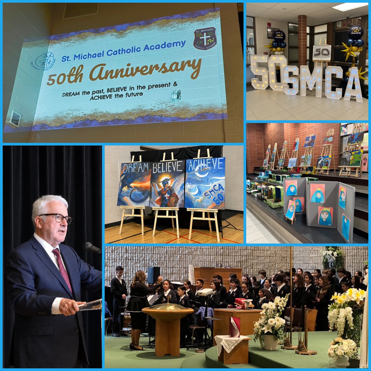 KeithIrish1's tweet photo. Celebrating 50 years of faith, education and community at St. Michael Catholic Academy 🎉

It was wonderful to join students, alumni, staff, clergy and local leaders in recognizing this important milestone and the lasting impact SMCA has had on generations of families in our community.

And, I see that Mayor @frankscarpitti attended the school’s 25th Anniversary in 2002 — proof that Markham traditions are timeless!  I’m proud as the Ward 1 Councillor to help keep the tradition alive by celebrating Thornhill milestones like this alongside students, alumni and families year after year.

Congratulations on 50 incredible years of inspiring students to dream big, believe in themselves and achieve their goals.  Wishing the entire SMCA community continued success for many years to come! ✨
#SMCA50 #StMichaelCatholicAcademy #Markham #Thornhill #YorkRegion #CatholicEducation #Community #Education #AnniversaryCelebration #YCDSB