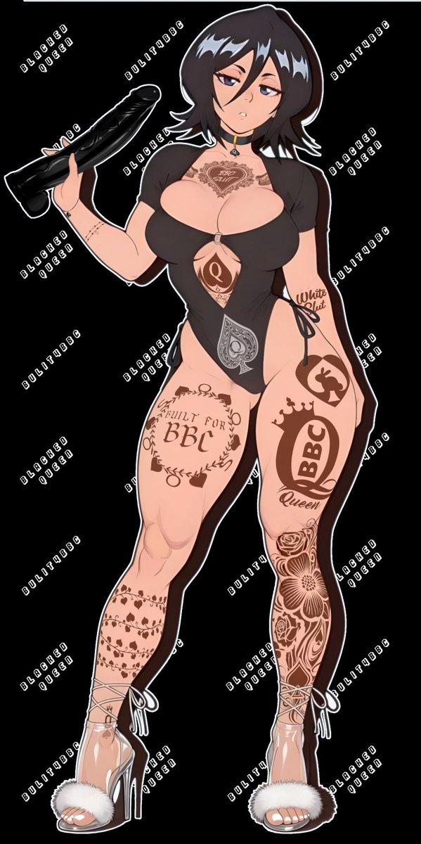LampreyWeeb's tweet photo. The show may be called Bleach, yet Rukia is built to be anything BUT bleached♠️ 
Thanks to @Built4BBCLover
 for the request  #qosedit #qostattoo https://t.co/bxcvhGxFiG