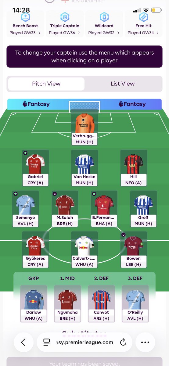 FPL_Sycophant's tweet photo. 🚨 GW38 🚨 
Last gameweek chaos! 
Saka &amp; Haaland out 👋🏻 
Salah &amp; Bowon in ⚽️ 
130k rank final push for top 100k
Salah 🧢 
All
The best guys 🍀 🤞 
#fpl #fantasypremierleague https://t.co/HbzYuO4g1A