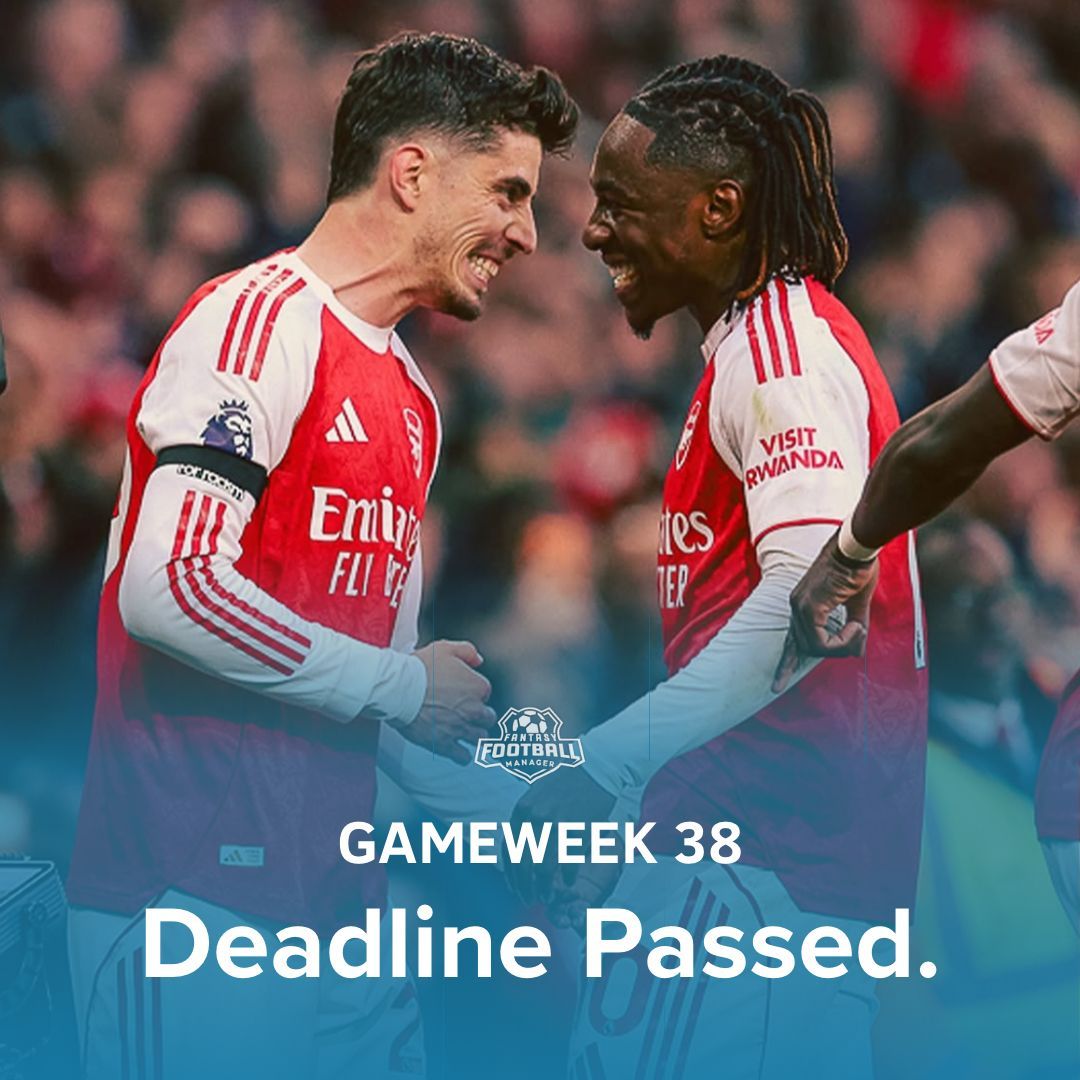 ffm_app's tweet photo. #GW38 DEADLINE PASSED. ❌

How are we feeling ahead of this final gameweek, managers? 🤔 https://t.co/5OX5OcKCll