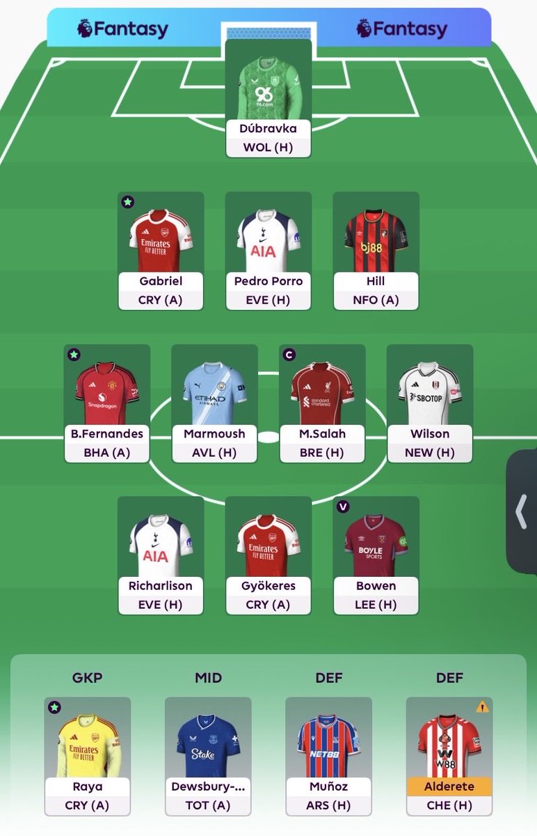 FPLMEATPIE's tweet photo. 🚨GW38🔒⤵️🚨
3 Free Transfers
Haaland ➡️ Richarlison
Cherki ➡️ Marmoush
O’Reiley ➡️ Porro
Rogers ➡️ Salah (-4)
©️ Salah 🔴
🔢 Total Points 2248
📈 170k
Goodluck🤘🏼🤘🏼
#FPL #FantasyPL #FPLCommunity https://t.co/WrQlYj5hTi