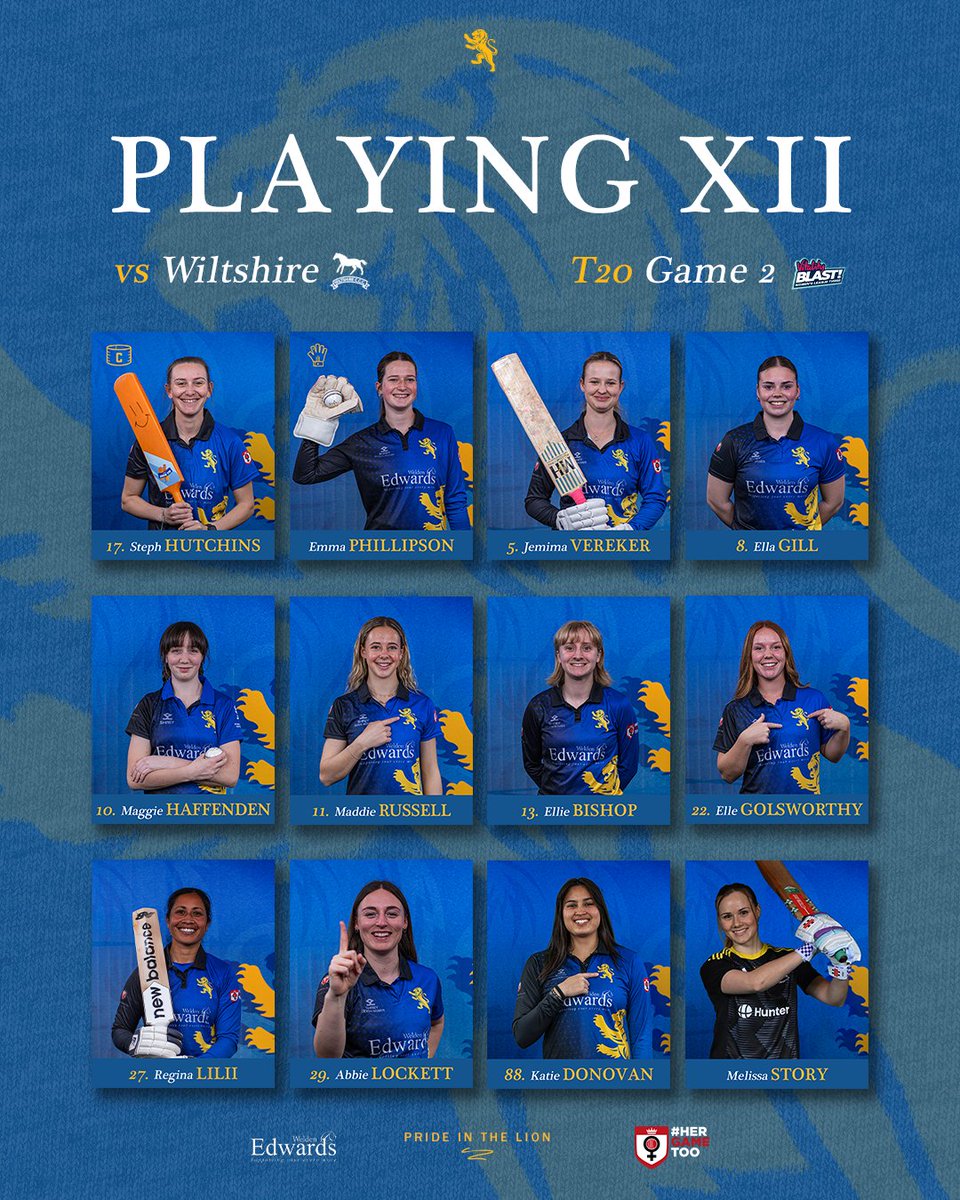 DevonWomen's tweet photo. 🔁 One change as Ella Gill comes in for Naomi Hillman-Bermejo.

🪙 Wiltshire have won the toss again and have chosen to bat.

Follow along here 👇
https://t.co/yIf2aBPPjO

#DevonCricket | #HerGameToo 🏏 | #PrideInTheLion https://t.co/XVR5e2jNir