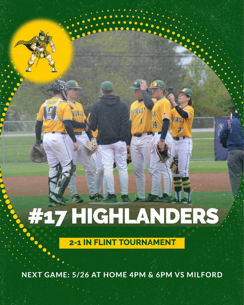 HowellBaseball2's tweet photo. Highlanders battle through a tough stretch and respond with huge wins over #5 Bay City Western and Davison, improving to 21-13-1 on the season. 

Final regular season home games are this Tuesday at 4pm &amp; 6pm. Supposed to be a beautiful night! https://t.co/y2c94QZfcQ