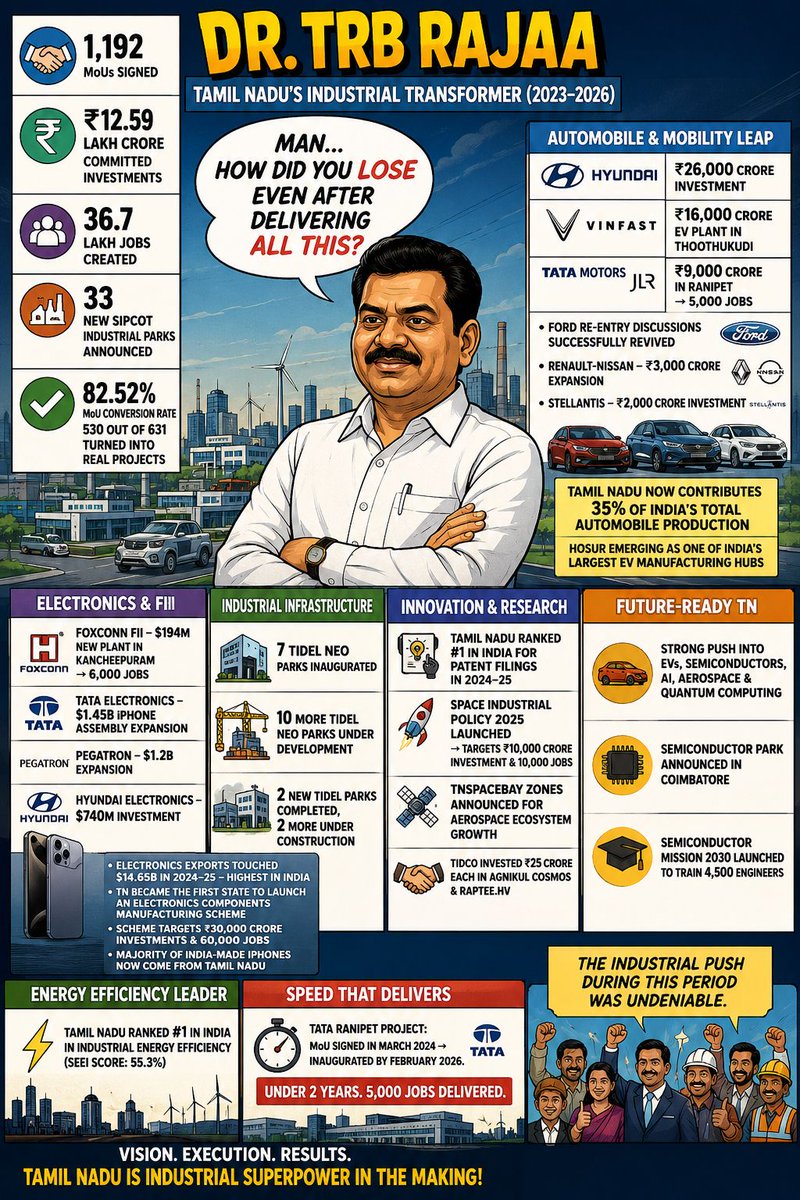 GMSunshiney's tweet photo. No one has brought as much growth and development to Tamil Nadu as @TRBRajaa and DMK. 

Yet again, DMK would develop Tamil Nadu and the next Govt would ride on its success. 
#DMK4TN https://t.co/Buyyud4elD