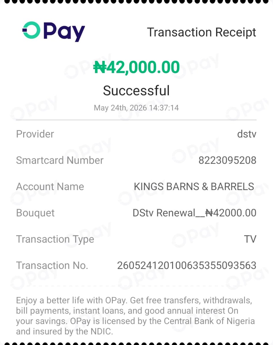 ayee4all's tweet photo. @DStvNg I made payt renewal of ₦84,000 on an opay app since 21/05 yet I couldn't view any channels, I calld ur customer rep and they said it's not shwing in the app. I made another payment of ₦42,000 now n is still not reflecting. Please act on this now as it's affecting the bu https://t.co/SWx3VtmBpq