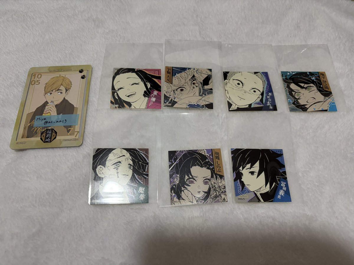 nc_na13's tweet photo. 【交換】
鬼滅の刃　スクエアステッカー
スクエアステッカーコレクション　第1弾

譲⌇画像参照
求⌇炭治郎/カナヲ/童磨(画像2枚目のもの)

❁郵送 or 福岡市内手渡し
　纏めての方/義勇は童磨との交換優先 https://t.co/zhVaSaCJgI