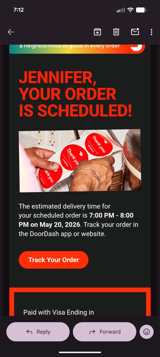 KneadingJenn's tweet photo. @DoorDash someone from corp. needs to contact me. Calling HQ doesn't help. Your system or driver is at fault &amp; I deserve to get my full refund. No calls or emails back! This is so wrong! #theft #fraud https://t.co/rGnOUwVaHH