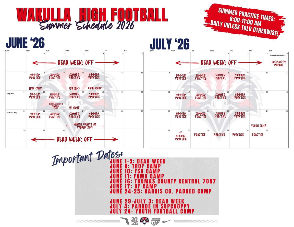 KWPRecruiting's tweet photo. Been waiting for summer time ! Big time feature with @WakullaFootball x HC @DerekAllenJr_1 ! 

His OL is massive, avg. 6’3” 302lb across LT to RT. This summer is huge for first time HC ! Tons of offers for his skill guys this spring as coaches came in to visit frequently ! The @OTR_OffTheRadar Network is here to help train, mentor, and provide recruiting guidance !