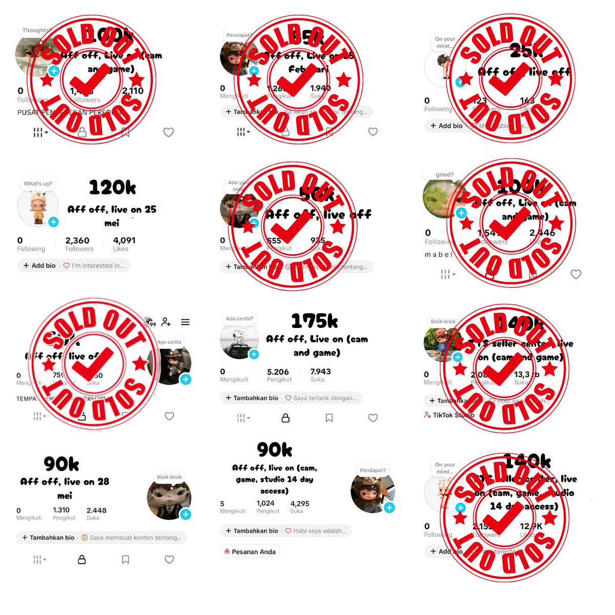 bel jual akun tiktok tweet media