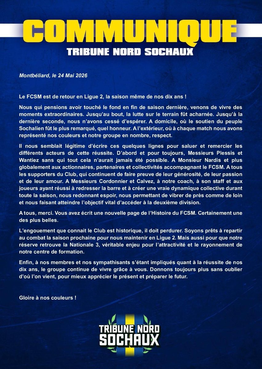 Tribune Nord Sochaux tweet media