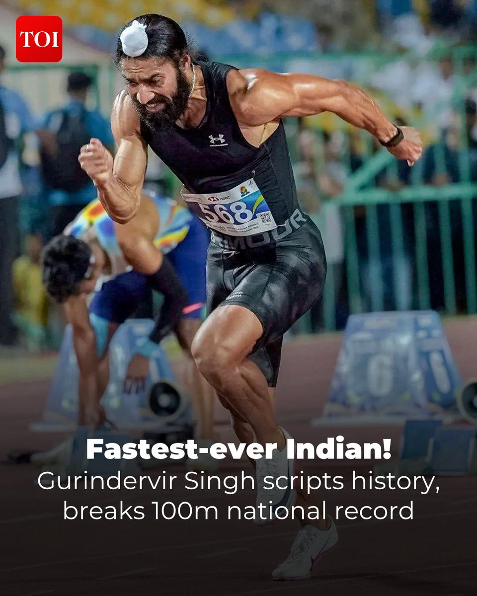 timesofindia's tweet photo. The second day of the #NationalSeniorAthleticsFederationCompetition proved to be a defining day for Indian athletics as three national records were created and major milestones were breached at #BirsaMundaStadium, Morabadi, here on Saturday.

Read more 🔗  https://t.co/AyjYuxXda7

#GurindervirSingh