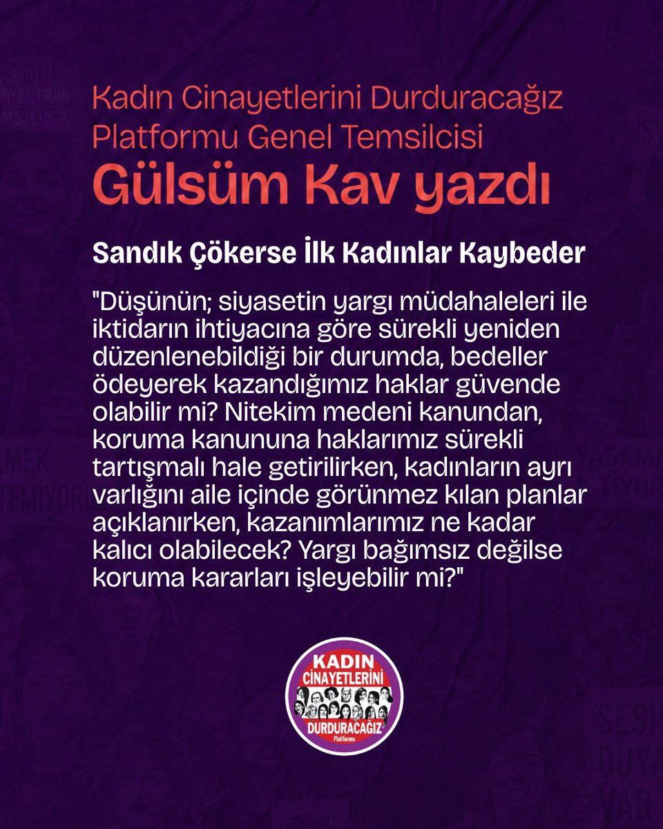 Kadın Cinayetlerini Durduracağız Platformu tweet media