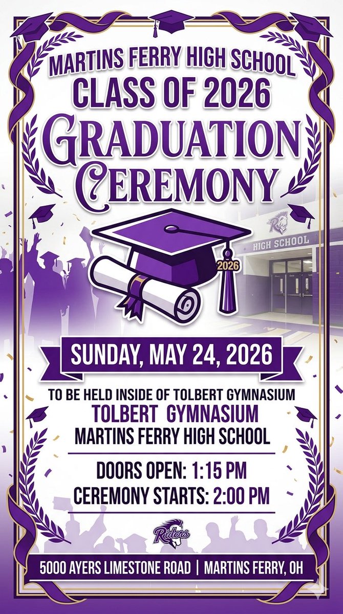 MFCSD_Riders's tweet photo. Today’s graduation ceremony will be held inside Tolbert Gymnasium at the high school. Go Riders!!! https://t.co/hJUYXcXbye