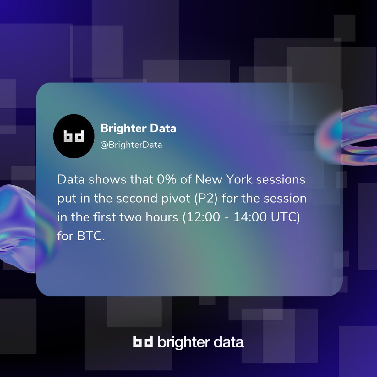 BrighterData's tweet photo. BTC during NY open: P2 remains untouched. https://t.co/r3Jd7Qcnfr
