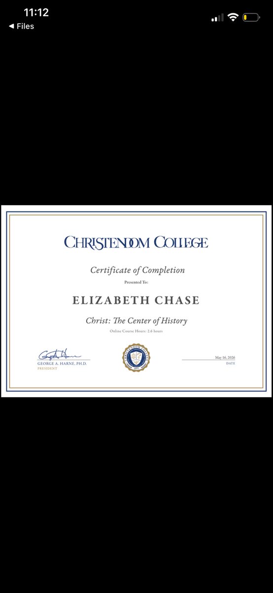 ElizabethJChase's tweet photo. Recent Certificates at Christendom College! Check out their awesome free courses on the saints &amp; apologetics!!! So exciting! https://t.co/wjVbeyzjTe