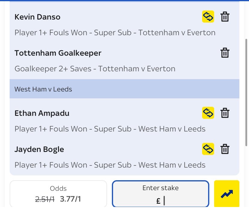 HitRateBets's tweet photo. Cross match double 

Danso 1+ fouls won 10/12
Kinsky 2+ saves 17/24
Bogle 1+ fouls won 7/11
Ampadu 1+ fouls won 10/12

1,0.25 units advised + 50% boost on sky 

📊 @StatsHubCom https://t.co/8CAsr3VJV2
