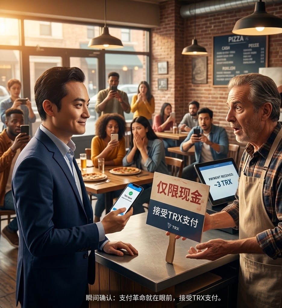 Oxomyx's tweet photo. @trondaoCN 如果有一天楼下披萨店支持 $TRX，我感觉很多人会突然意识到：
区块链这东西，好像已经不是以前那个“遥远概念”了。

能买披萨，就能买更多东西。
很多时候 adoption 的开始，本来就是这种小场景 🍕📈 https://t.co/r1YZf7tPZi
