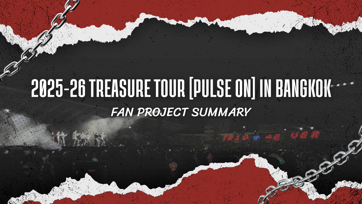 TEUME_ProjectTH's tweet photo. 2025-26 TREASURE TOUR [PULSE ON] IN BANGKOK 🏟️🇹🇭

"𝙁𝙖𝙣 𝙋𝙧𝙤𝙟𝙚𝙘𝙩 𝙎𝙪𝙢𝙢𝙖𝙧𝙮"✨️

🖇:https://t.co/FHD7PC1H1m

#โปรเจกต์สมบัติไทย
#PULSE_ON_IN_BANGKOK https://t.co/TLVYHKZ8vq