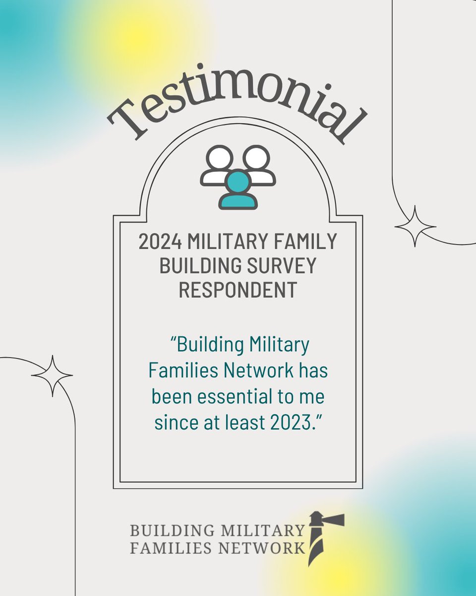 BuildMilFamsNet's tweet photo. Building Military Families Network empowers military families 💛💙🤍 Share your story and leave a review to help us grow! https://t.co/dXiIQyMq2Q #Review #GreatNonprofits #BuildingMilitaryFamilies #Support #Community #Infertility #Adoption #MilitaryFamilies #Testimonial https://t.co/xt5JPehsLV
