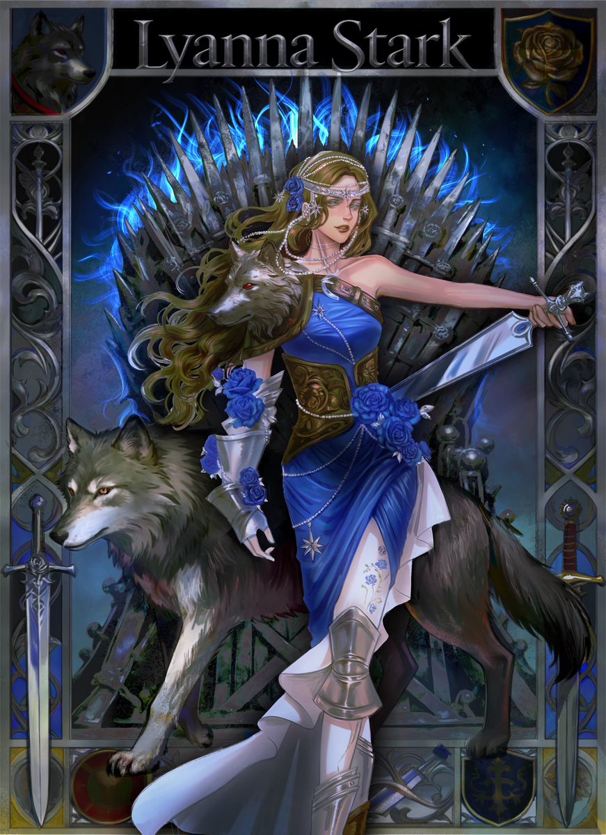 Lyra7729's tweet photo. “Furious, he commanded his own knights to defeat the Knight of the Laughing Tree […]”
 “this traitor who will not show his face.”
Lyanna stark
Commission down by 这里贝恩 https://t.co/zgjBhx33e7