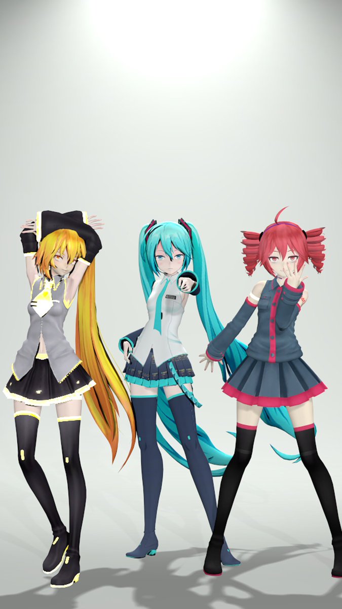 Blaxy3D's tweet photo. triple baka pose

#miku #Neru #teto https://t.co/thdfDv6qKQ