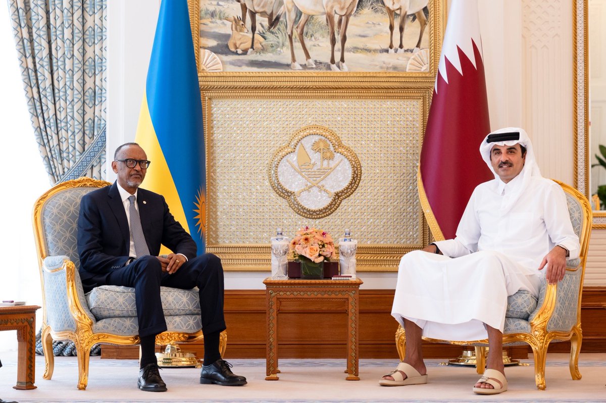 evaristemur's tweet photo. A brief stop in Doha, but a clear reflection of President Paul Kagame’s steady diplomatic style, calm, focused, and consistently present where global conversations are shaped.

At the Amiri Diwan, the tone was straightforward: strengthen cooperation, deepen mutual interests, and keep engaging on regional and international stability.

Nothing loud, nothing performative, just deliberate statecraft, where Rwanda continues to position itself as a reliable and engaged partner on the world stage.
#RwandaWorks