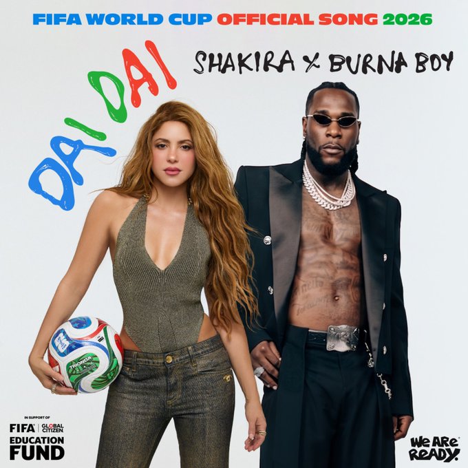 PatriotThe38286's tweet photo. Nigeria keeps showing the world that greatness lives here 🇳🇬🔥

From music to sports and global entertainment, Nigerians continue to break barriers and place the country on the international map in powerful ways.

@burnaboy has once again made the nation proud after joining global music icon @ShakiraMedia on “Dai Dai,” the official anthem for the @FIFAWorldCup World Cup 2026. For many Nigerians and Africans, this is more than just another international collaboration. It is a reminder that African music and culture are now impossible for the world to ignore.

The nearly four-minute anthem blends Afrobeats, dance-pop, and reggaetón, carrying sounds and cultures from different parts of the world into one powerful song centred on unity through football. Hearing a Nigerian voice lead one of the biggest sporting events on earth is a major moment for the country and for Afrobeats as a whole.

Burna Boy’s journey is also inspiring because it reflects the power of consistency, talent, and belief. Years ago, many people doubted that African music could dominate global stages the way it does today. But today, Nigerian artists are performing at the biggest events, topping international charts, and collaborating with some of the world’s biggest stars.

Beyond entertainment, the song also carries a deeper purpose. Royalties from “Dai Dai” are meant to support the FIFA Global Citizen Education Fund, helping children around the world gain better access to education and football opportunities. That means the music is not only entertaining millions, but also helping to change lives.

Africa’s presence at the 2026 FIFA World Cup is equally historic, with 10 African nations qualifying for the tournament. This shows how far the continent has come, not only in sports, but also in global influence and representation.

And Nigeria’s presence at the tournament does not end with Burna Boy. Nigerian superstar Rema is also scheduled to perform at the opening ceremony alongside other international stars, proving once again that Nigerian talent continues to stand shoulder to shoulder with the very best in the world.

Moments like this remind us that despite the many challenges facing the country, Nigeria remains a nation filled with creativity, talent, resilience, and global impact.

The world is listening to African music.
The world is watching African talent.
And Nigeria is right at the centre of it all 🇳🇬🌍❤️