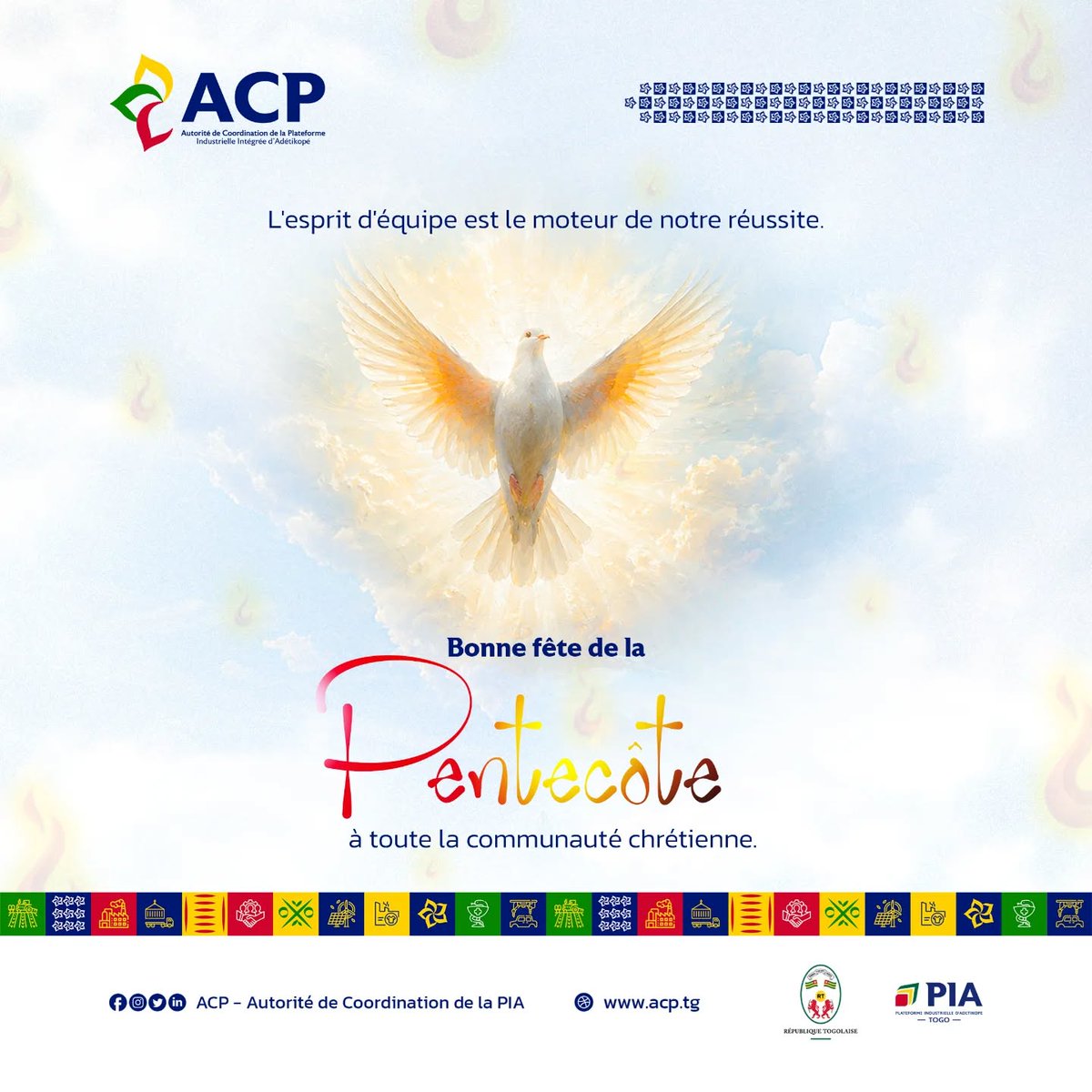 acp_tg's tweet photo. Très belle fête de Pentecôte à toutes et à tous.

#ACP #PIA #Togo https://t.co/G8eZUhsrTt