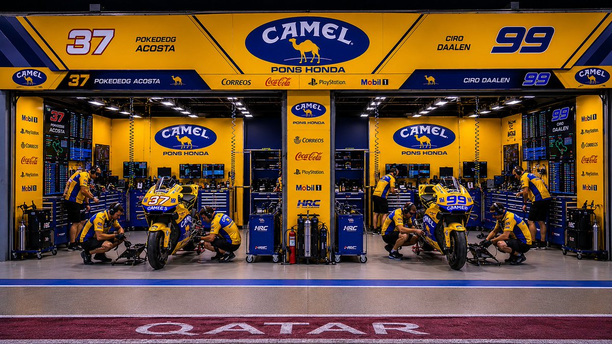 CamelPons's tweet photo. Ya queda menos... 😬

El equipo está dejando las motos preparadas para que nuestros guerreros puedan exprimir todo el potencial de la RC213V ​🔥 https://t.co/ZfFSwyxJcE