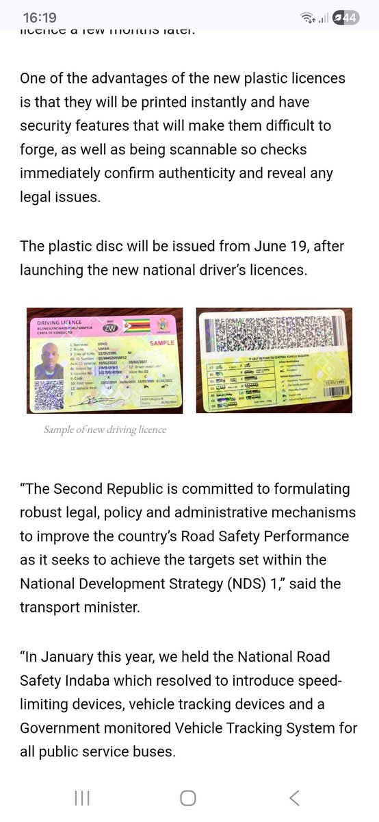 intarezNews's tweet photo. @feziledhlamini_ @Uber_RSA @UberEats ...but thats the exact Driving Licence being issued in Zimbabwe mate...unless if im missing something. Below attached is a sample https://t.co/yhnOeoLLeI