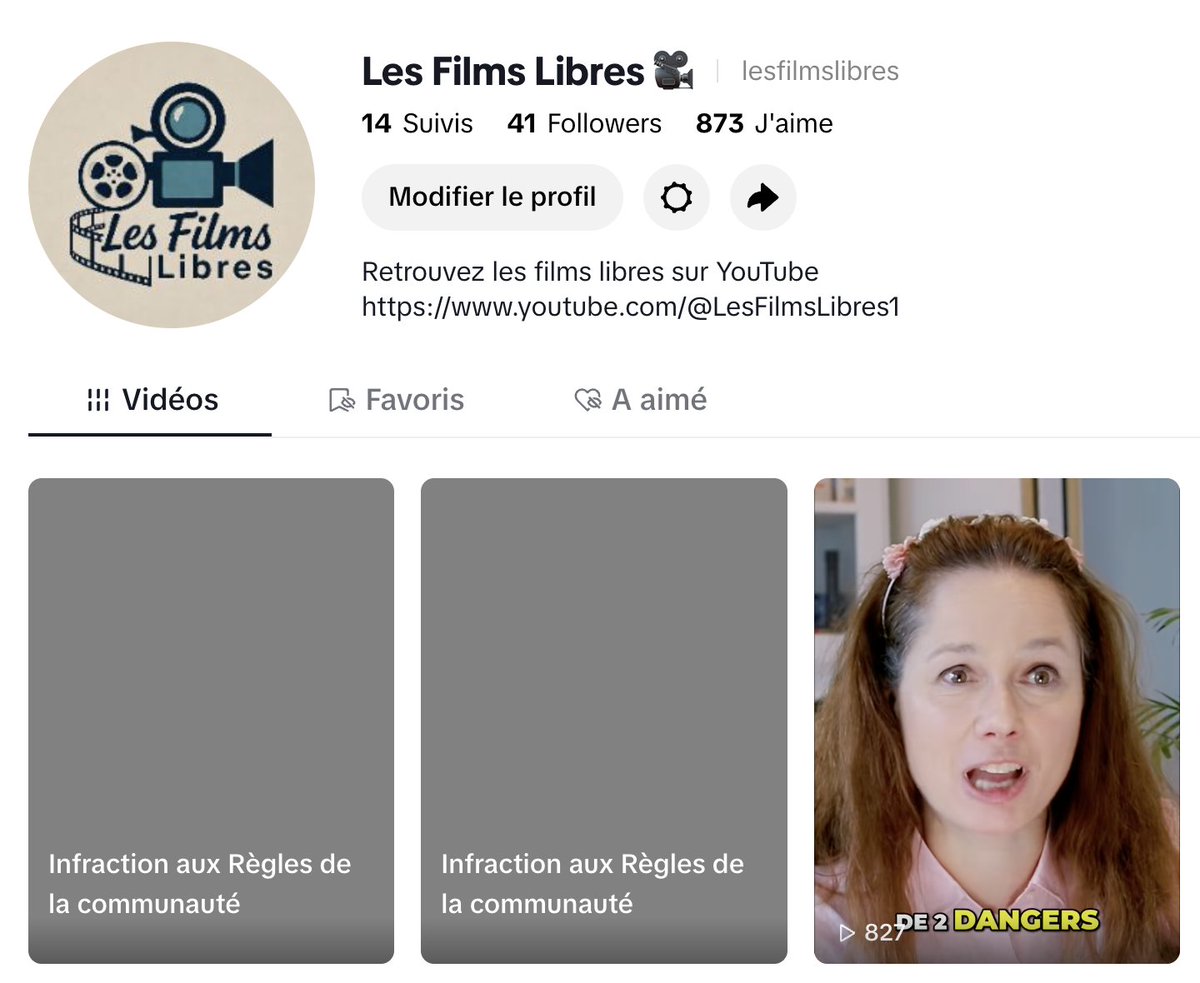 LesFilmsLibres's tweet photo. Merci de partager cette vidéo refusée par Tiktok et dont la promotion a été refusée par Youtube... https://t.co/eFI2z1V7Wq