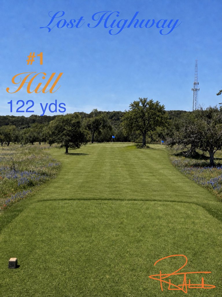 chompchomp15's tweet photo. Working on a 9 hole design build par 3.  
First hole, hard to see it but there’s a massive hill behind and to the left of the green. Should be a fun backstop. 
The green is shared with the 8th green and wraps around the oak. https://t.co/Uvpy29AOvQ