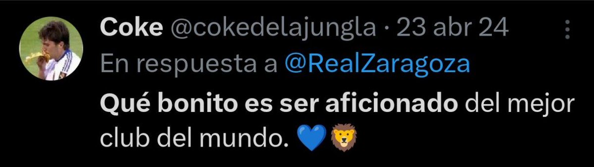 RLiztor's tweet photo. Pese a todo y pese a todos...
Que bonito es ser aficionado del mejor club del mundo 💙🦁
Real Zaragoza, SIEMPRE. https://t.co/H5p15uwy4w